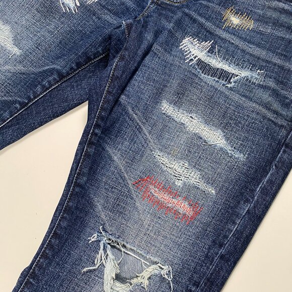 Purple Jeans P001 Pre-Distressed Dark Denim Size 32x34 - Picture 3 of 12